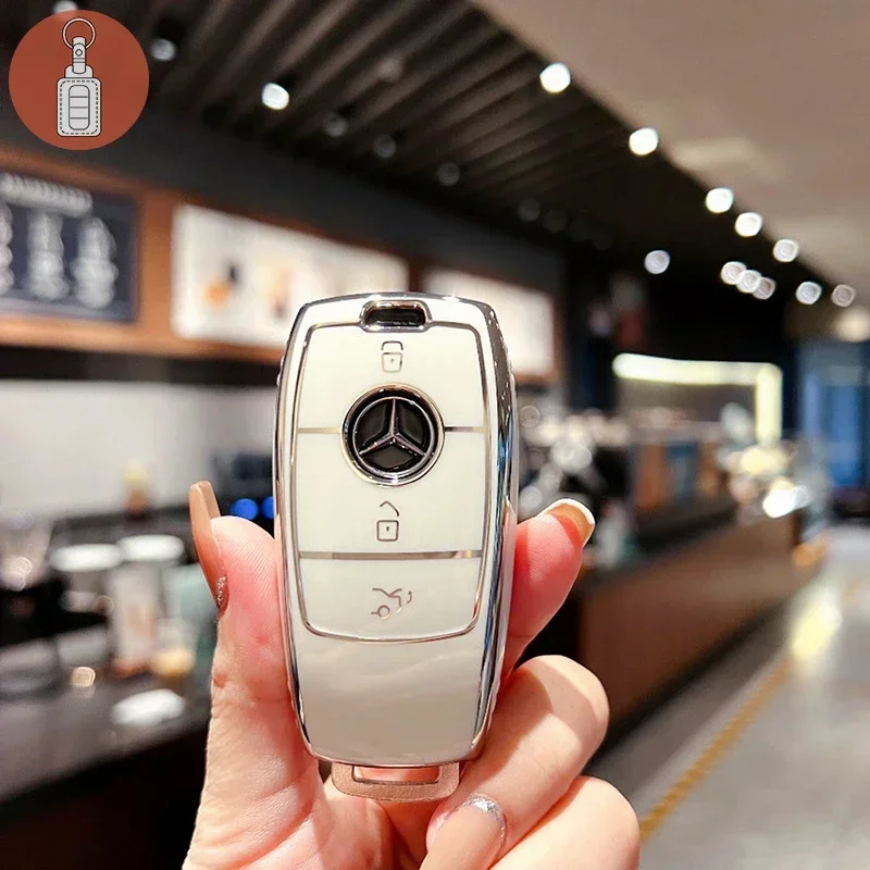 TPU Autoschlüsseletui für Mercedes Benz C260L A200L E200L E300L GLC260L Zubehör Schlüsselanhängerhalter