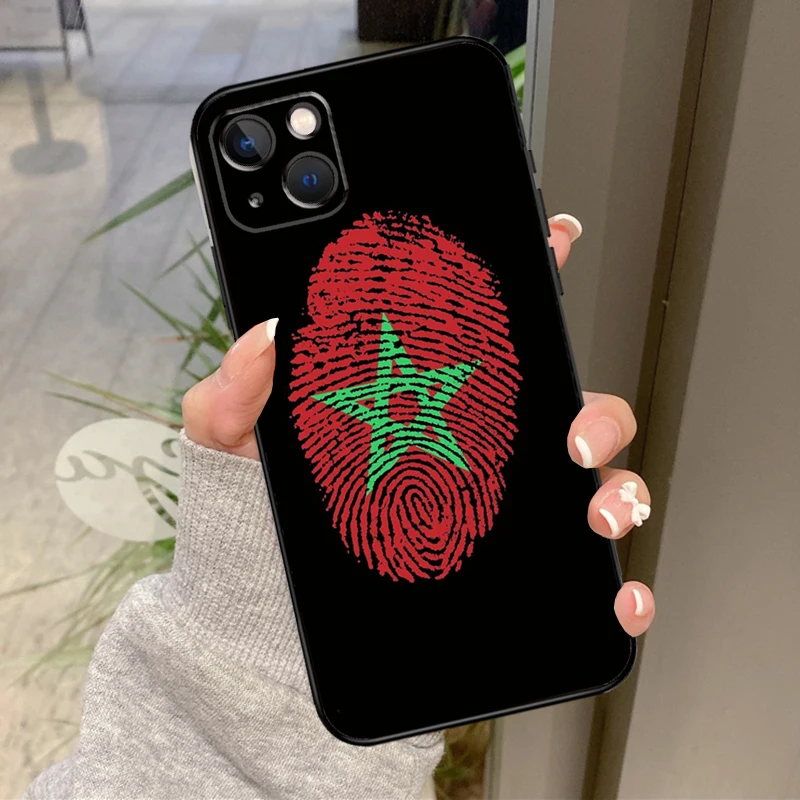 Morocco Flag Coat Of Arms Case For iPhone 13 11 14 12 15 16 Pro Max Plus XR X XS Max 12 13 Mini Soft Cover