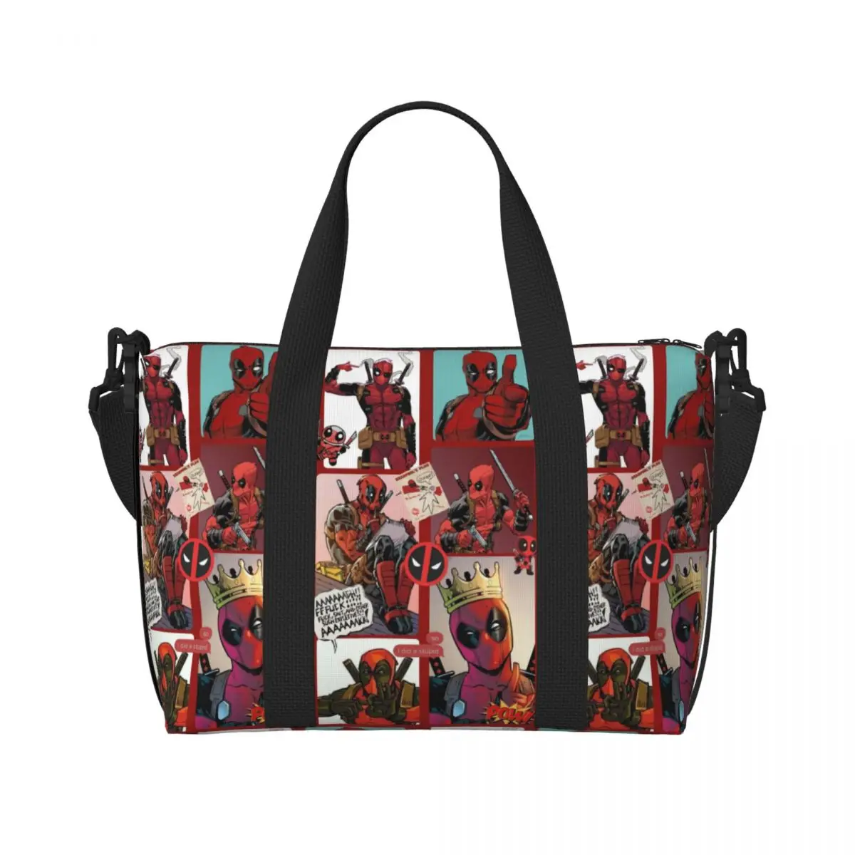 Custom Wallpaper Deadpool Tote Bag Women Large Capacity Beach Gym Shoulder Travel Bag