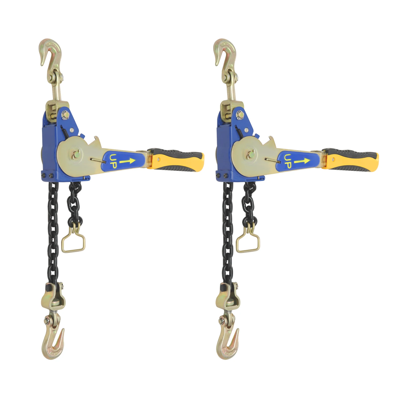 2Pcs Ratcheting Chain Binder 5/16-3/8in, 5400lbs Working Load Ratchet Tensioner, Double Gear Ratchet Load Binder With Anti-slip Handle For Truck Trailer Cargo Transport Agriculture Construction
