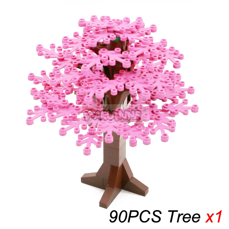 MARUMINE 90-teiliges Bausteine-Set Baum-Sets Konstruktions-MOC-Blöcke Pflanzen Natürliche Stadtansicht Park Dschungel Geschenk-Spielzeug für Kinder