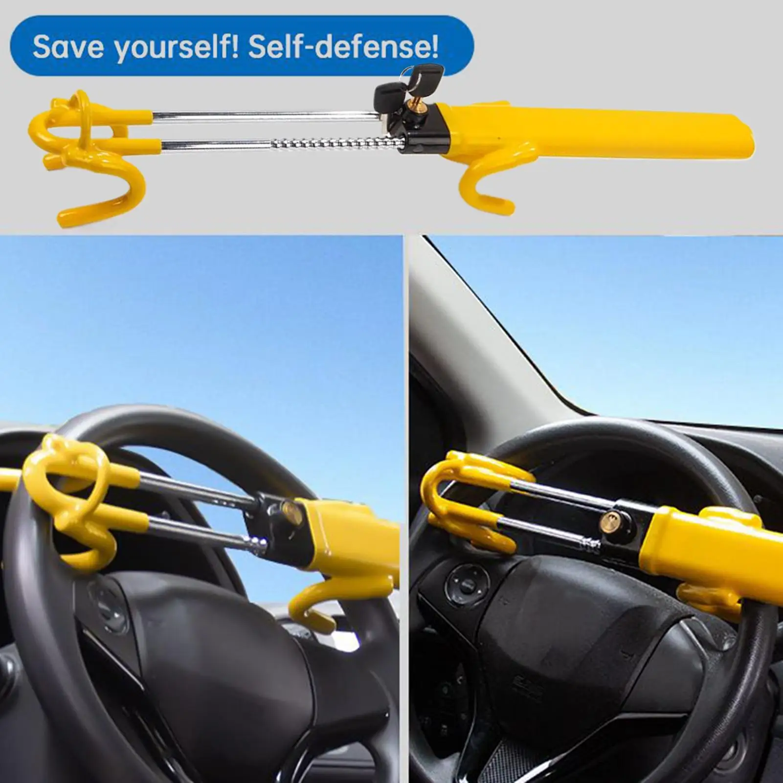 

Универсальный противоугонный руль, автомобильное устройство, портативная сверхмощная система блокировки безопасности, регулируемая противоскользящая система для автофургона