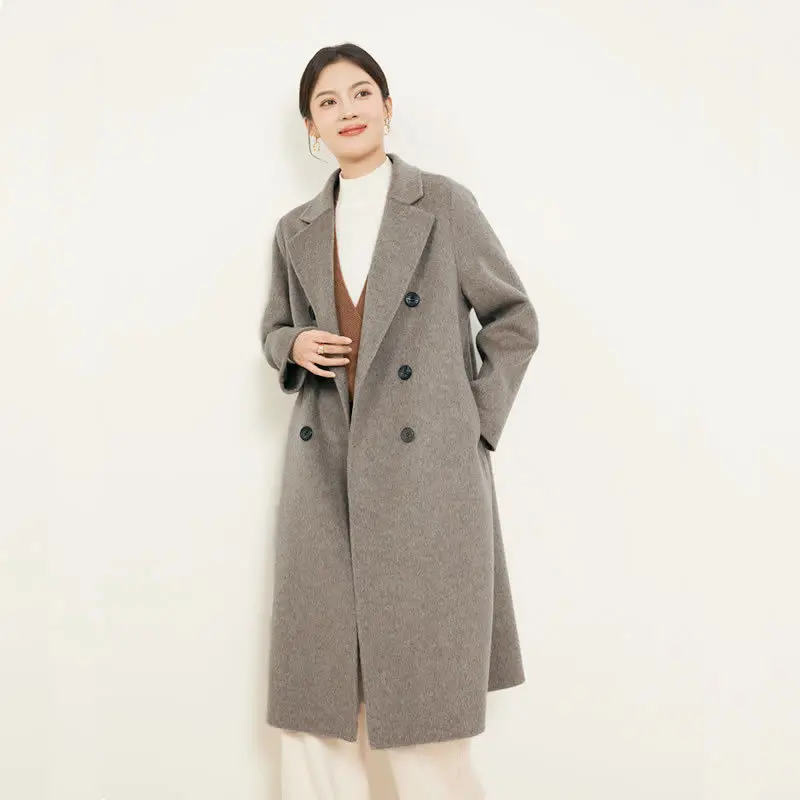 New double-sided woolen jackets women winter thick coats Korean version loose and luxurious temperament long coat