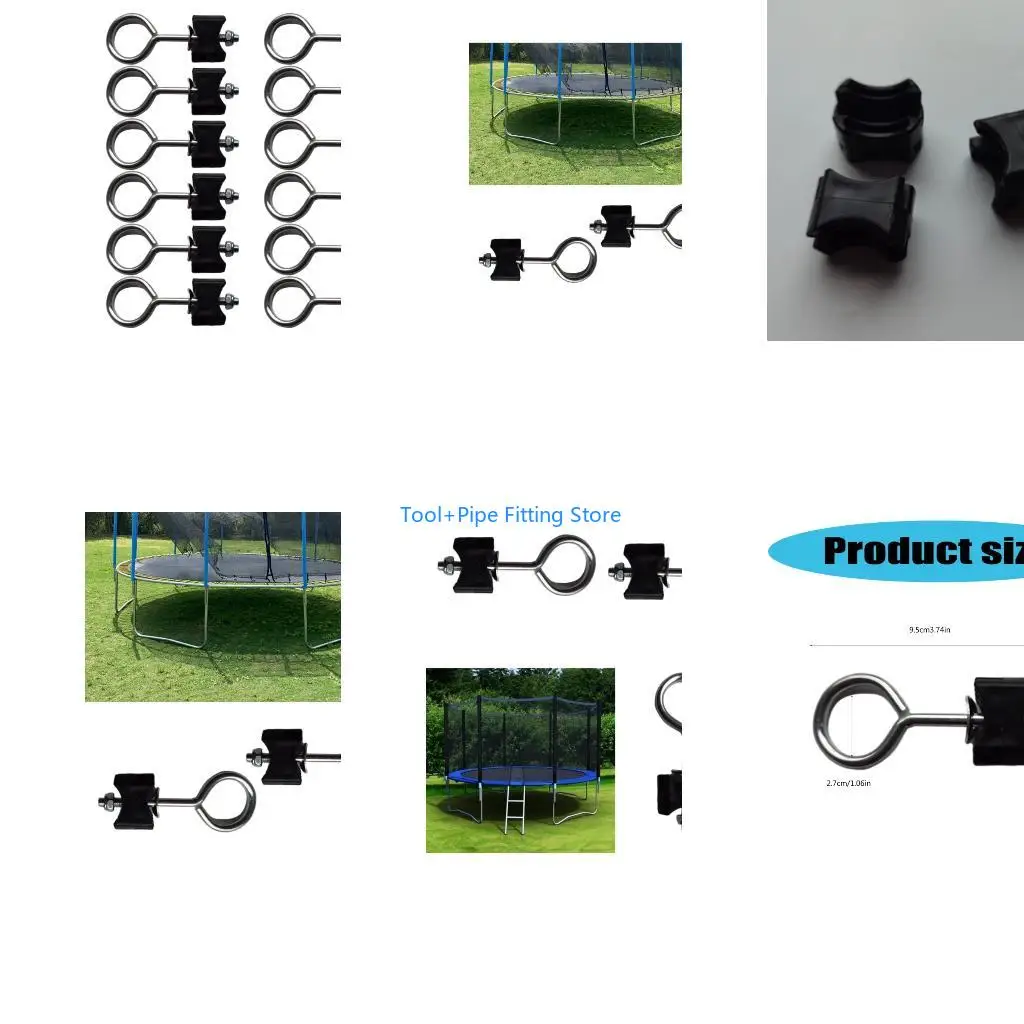 F92B 12pcs Practical Trampoline Stabilizing Bolts Easy Installion Engineered Fastening Systems for Safety Upgrades Use