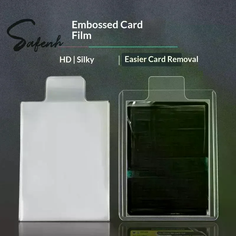 100Pcs Raised Type Transparent Card Sleeves Clear Smooth Pull Tab Card Protector High Definition Clarity For Cards Collection