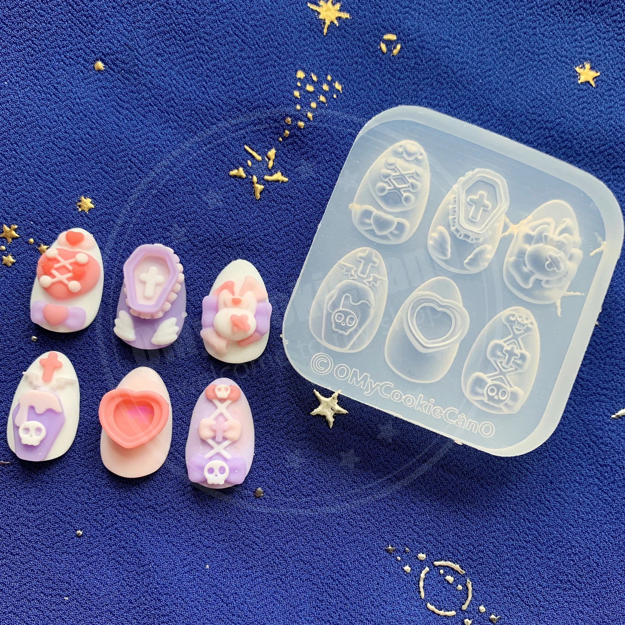 Piatti per timbrare Nail Art in stile angelo e diavolo carini e Creepy con stampo Shake e stampi in Silicone trasparente