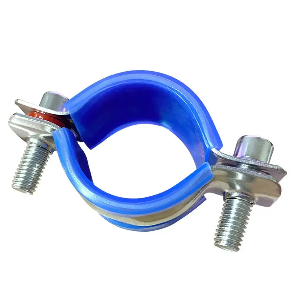1Pcs M12-M108 Flat Pipe Support Clamp 304 Stainless Steel M6 Screws Tube Support Clip Thickened Flat Clamp Blue Case