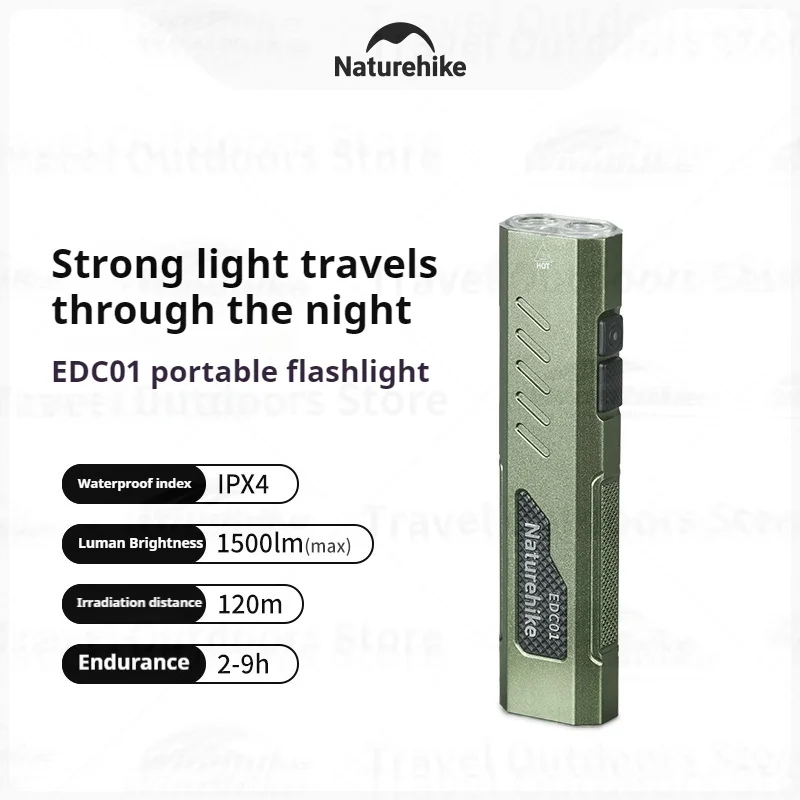 Naturehike Portable Flashlight Outdoor Hiking Camping Strong Light Bright Long-range Lamp Rechargeable Ultralight 96g Flashlight