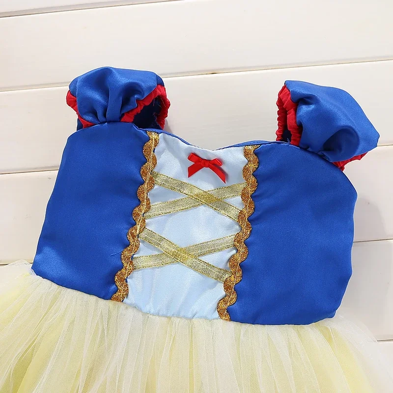 Snow White Baby Costumes for Girls 2024 New Princess Birthday Gown Carnival Party Cosplay Snow White Dress Toddler Kids Clothes