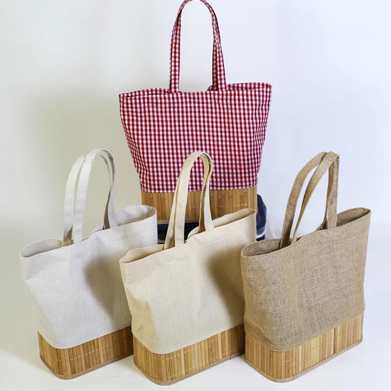 

Fashion Women's Bohemian Crossbody Bag Wicker Bamboo Shoulder Bag Weaving Hemp Cloth Handbag Versatile Outdoor Picnic Basket