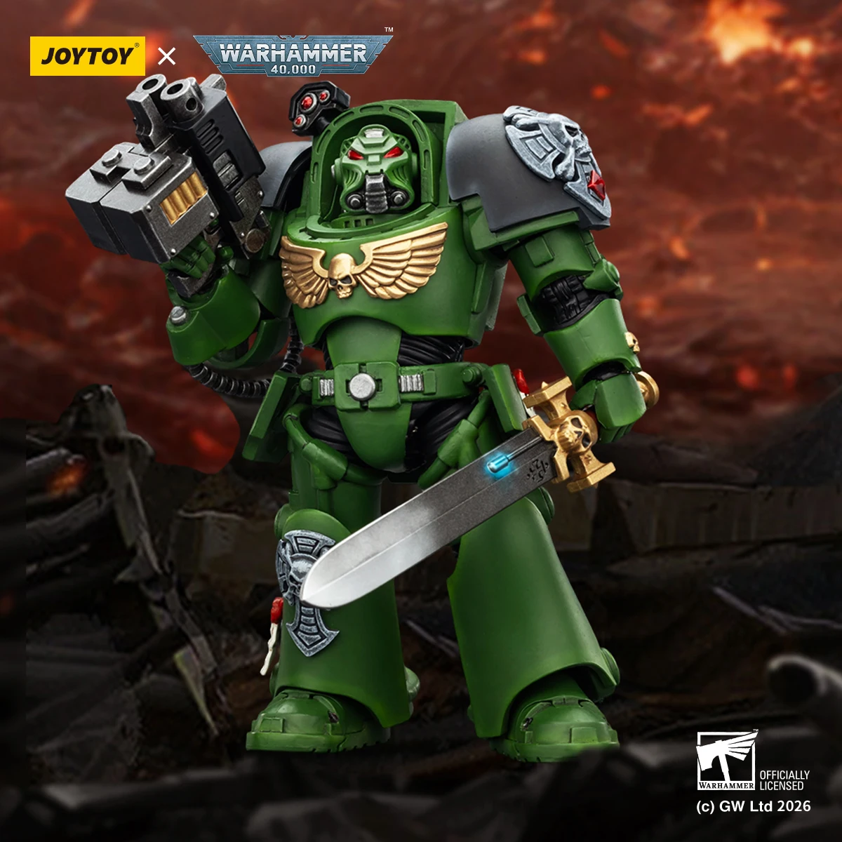 【In stock】Original JOYTOY Warhammer 40K Salamanders Terminator 1/18 Action Figure Toy Collection view 3