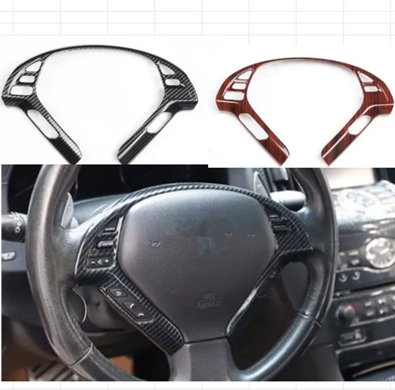 

Car Styling Steering Wheel Frame Panel Cover Trim Moldings ABS Stickers For Infiniti G25 G37 2010 2011 2012 2013