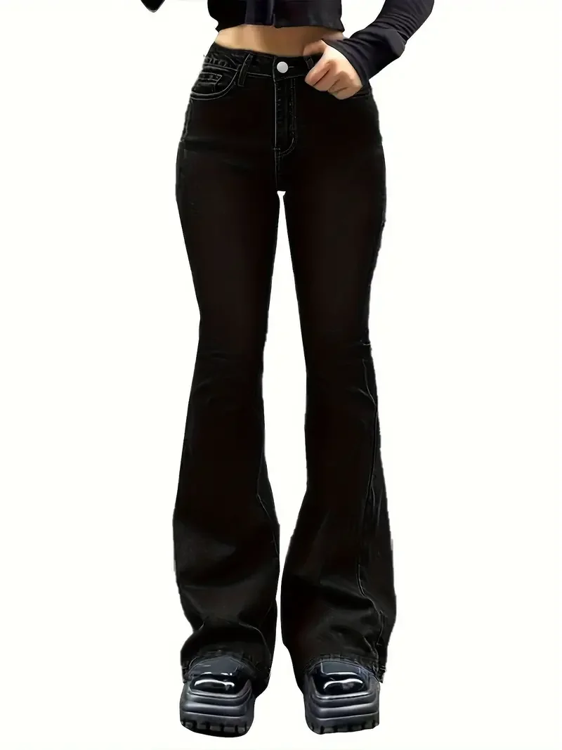 Women Casual Stretchy Commuter Jeans Fashion Skinny Flared Jeans