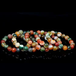 Natural Alashan Men's and Women's Colorful Crafts Agate Bracelet Factory Supply Delivery