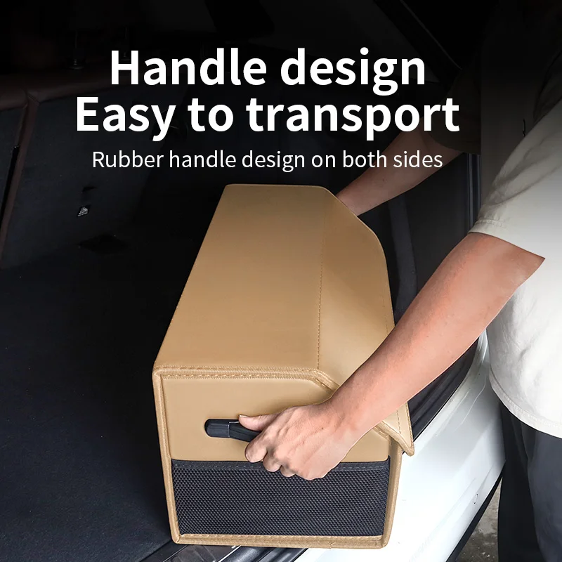 صندوق تخزين سعة كبيرة قابل للطي لسيارة فولكس فاجن جولف 4 5 7 VW ID3 ID4 ID.Buzz Polo Passat B6 منظم صندوق السيارة 1 قطعة جلد PU #5