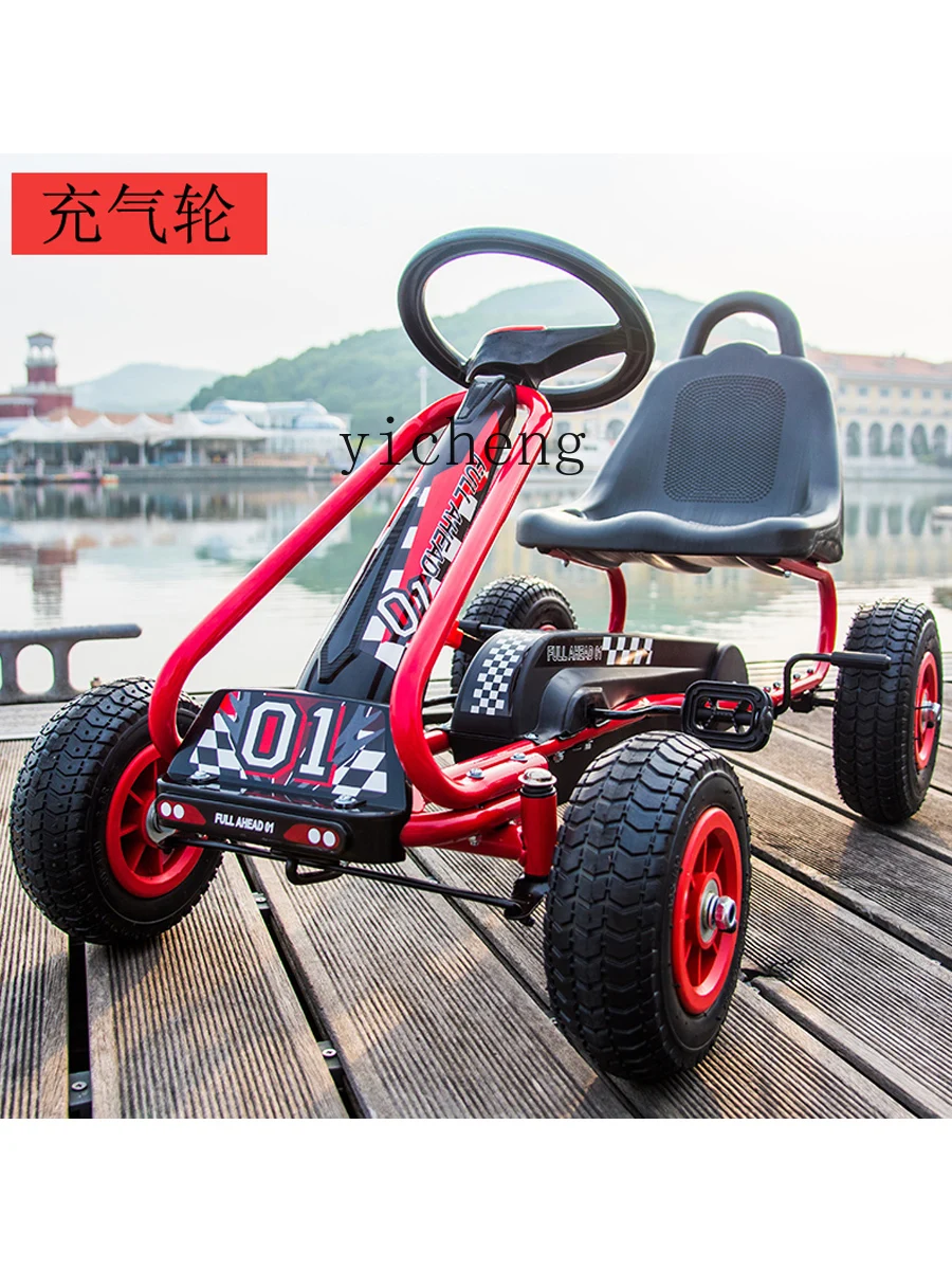 Tqh Children's Four-Wheel Go-Kart Pedal Toy Large Small Size Fitness Sports Stroller Boys and Girls Baby Pedal Bicycle