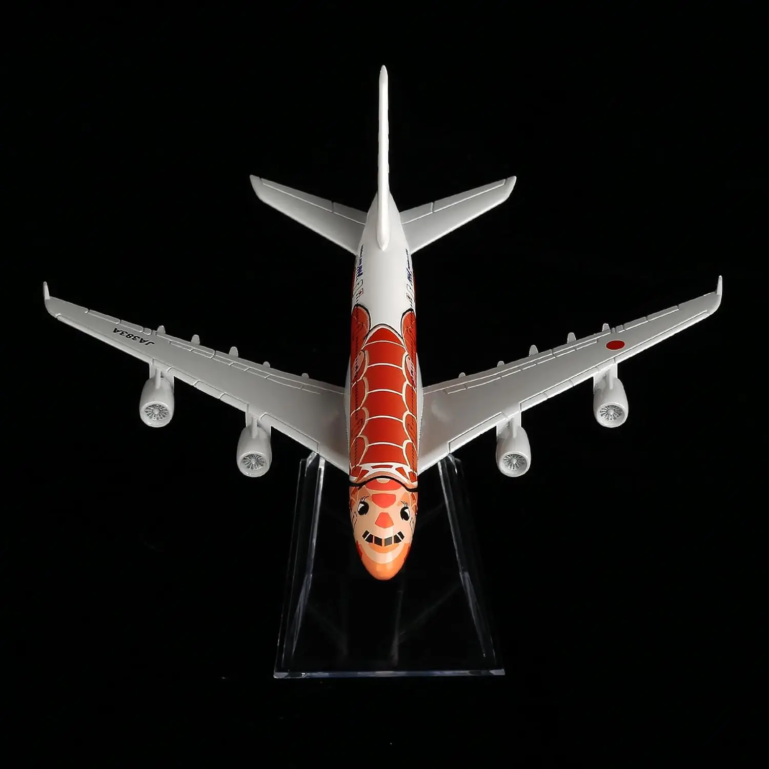 16cm 1/400 Scale Metal Miniature Airplane ANA Orange Turtle Airplane Model Kits With Stand For Display Collections Or Boy Gift