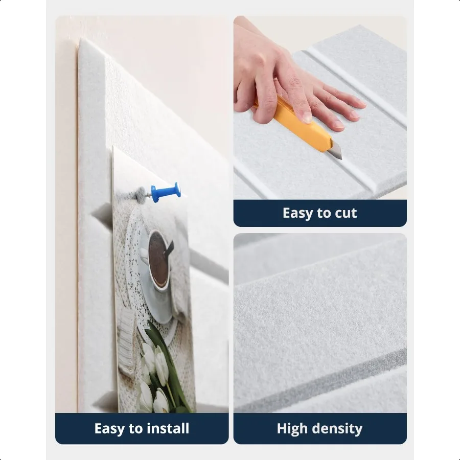 لوحة الفلين الكبيرة 12 حزمة 12 "X12" X0.4" بلاط لوحة الإعلانات مع لاصق ذاتي لجدار المنزل والمكتب ديكور دبوس لوحات الفلينWh #4