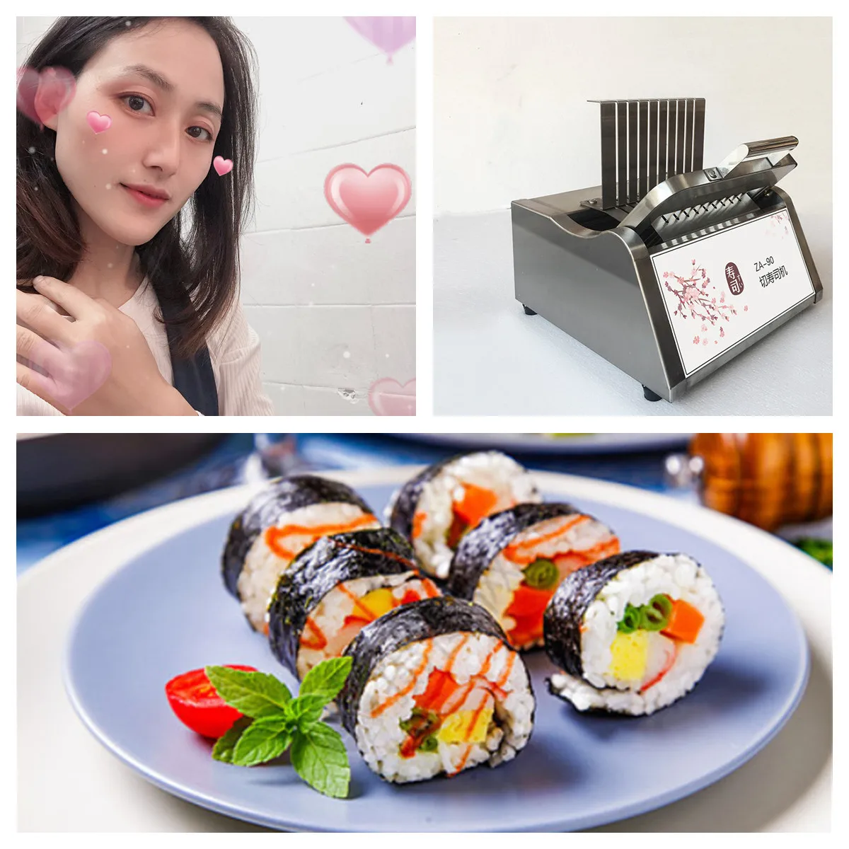 Stainless Steel Tabletop Manual Sushi Roll Cutting Machine Japanese Korean Sushi Roll cutter Sushi Slicer Kitchen Appliance