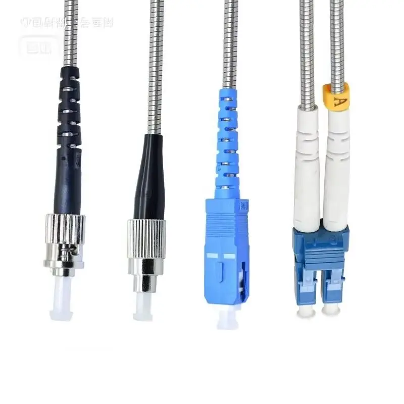 outdoor patch cord 450m 2/4 cores 7.0mm 2C 4C CPRI LC SC FC APC SM DVI waterproof FTTH jumper optical fiber armored cable 2 core