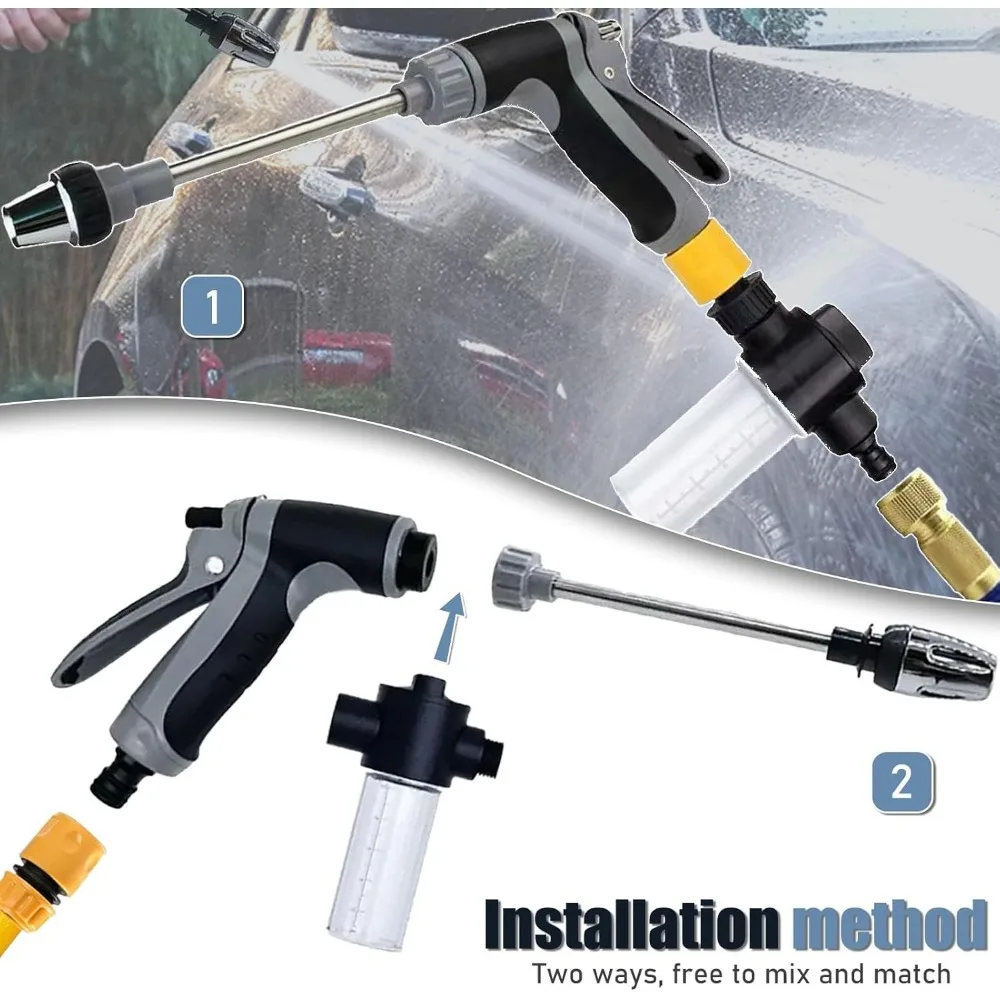 غسالة الضغط العالي واتربليتز، 360 °   فوهة خرطوم دوارة مع 3 أوضاع للرش - مثالية لتنظيف السيارة والفناء والممر (تشمل