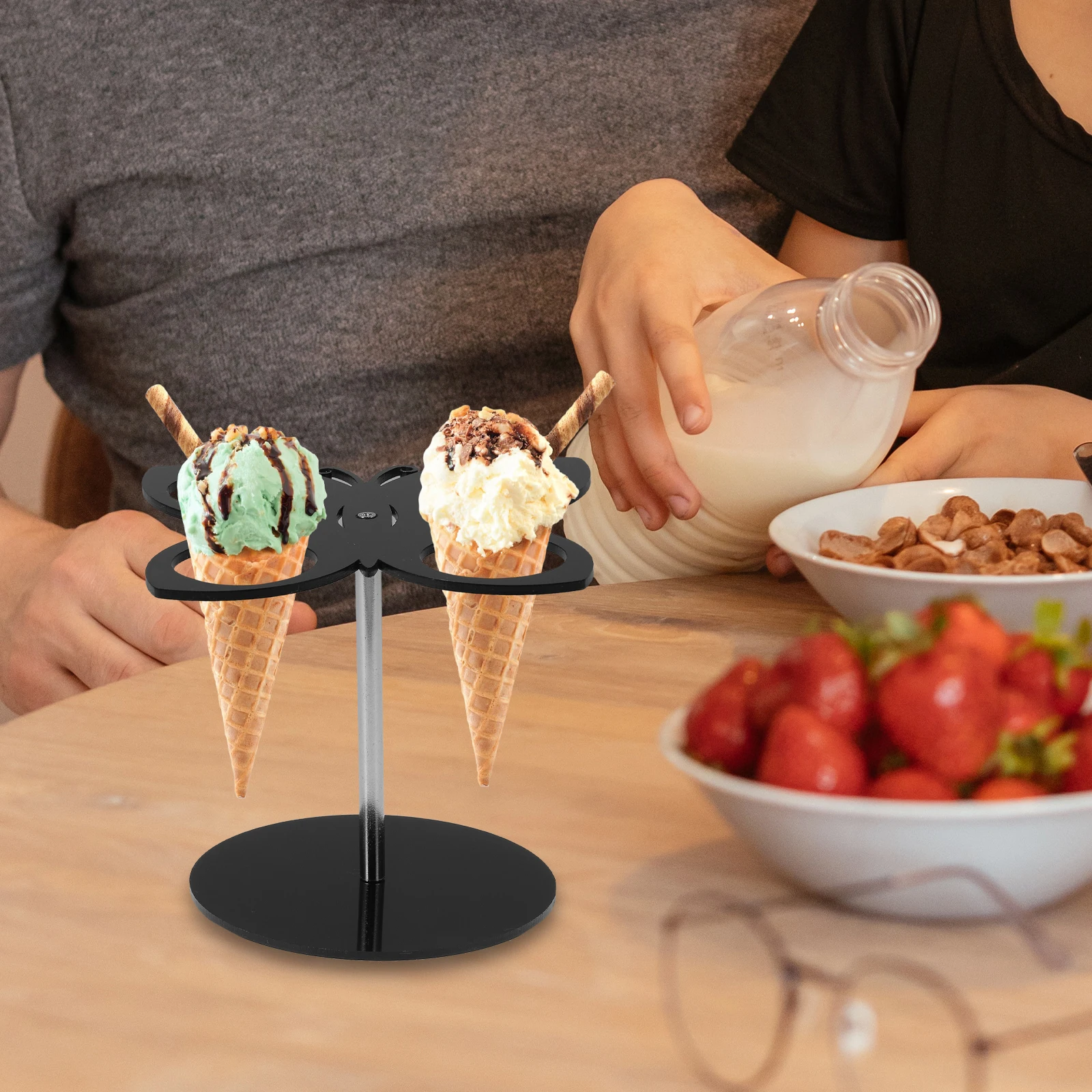 

Rack Ice Cream Display Stand Cone Support Stands Popularity Acrylic Desktop Holder