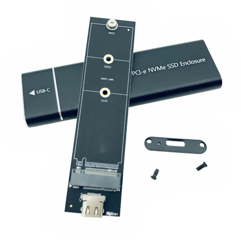 USB 3.1 to M.2 NVME PCIe SSD Enclosure, NVME M-Key to Type C Adapter Case for NVME SSD, USB3.1 to M.2 NGFF SATA SSD Case Box NEW