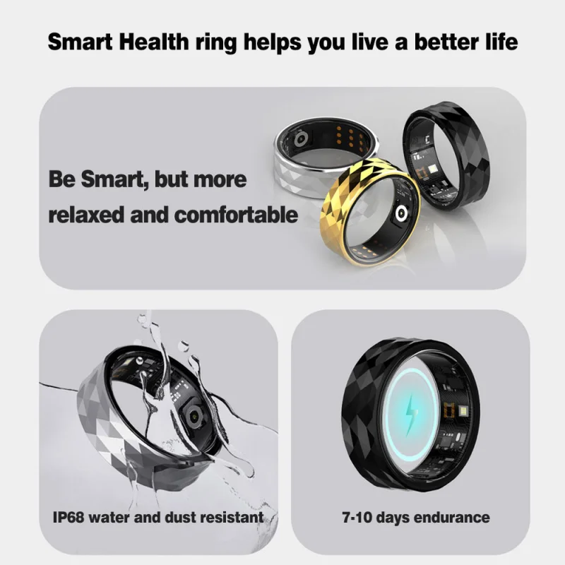 Smart Step Fitness Tracking Anel, Monitoramento em Tempo Real, Frequência Cardíaca, Sangue, Oxigênio, Sono, Multi-Mode, Exercício, Perda de Peso