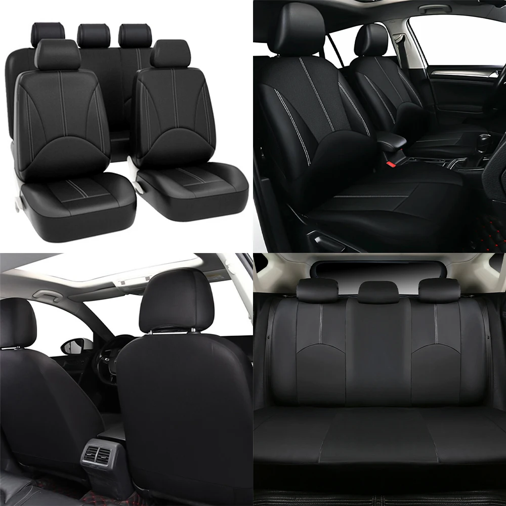 New Universal Car Seat Cover 9 Piece Set PU Leather Seat Protector Complete Set of Car Interior Accessories