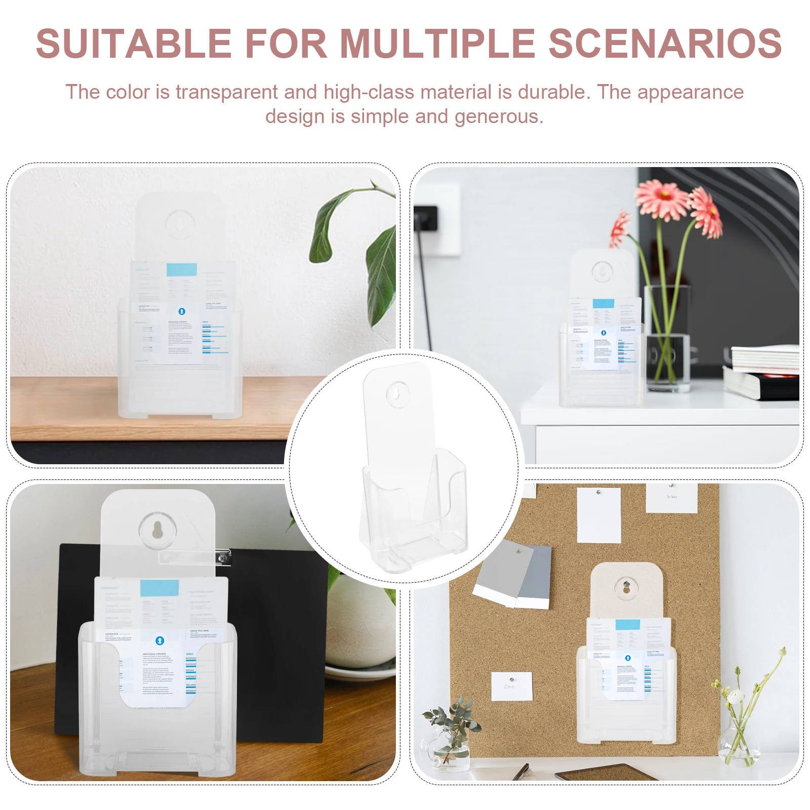 

A6 Single Layer File Display Mount Document Holder Transparent Desktop ganizer for Magazines Leaflets Office Storage