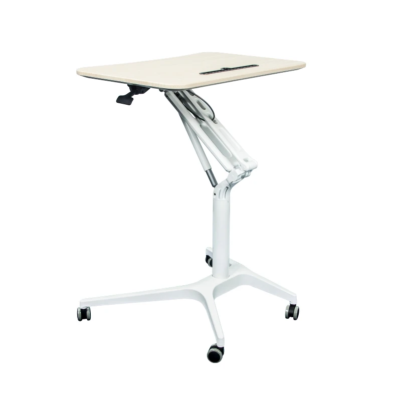 Height Adjustable Mobile Laptop Desk with Lockable Wheels