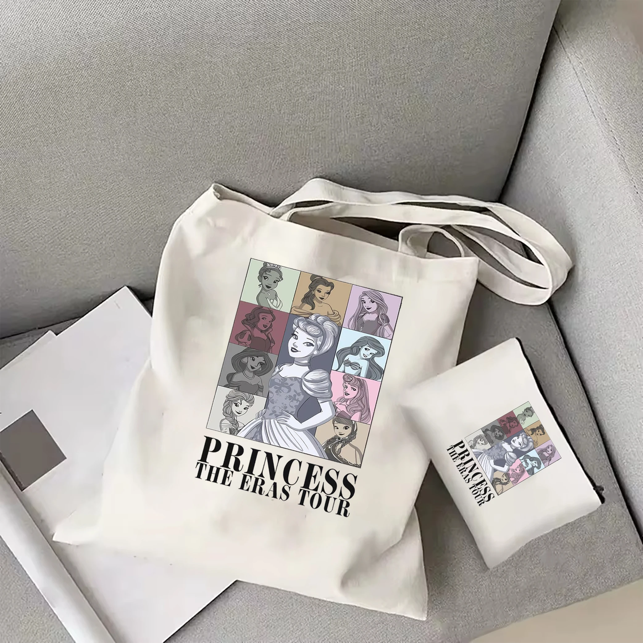 

Princess Eras Tour Bella Canvas tote bag Disney Princess Tour women's shoulder bag cute Disney Princess Characters tote bag