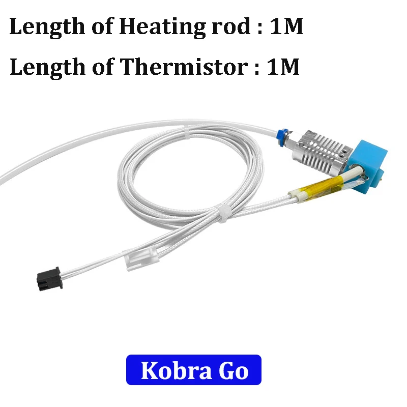 Cabezal de impresión 3D Kobra Hotend, piezas de impresora 3D, calentador de cartucho de extremo caliente para ANYCUBIC Kobra Go Kobra Max Plus j-head Hotend, 24V, 40W