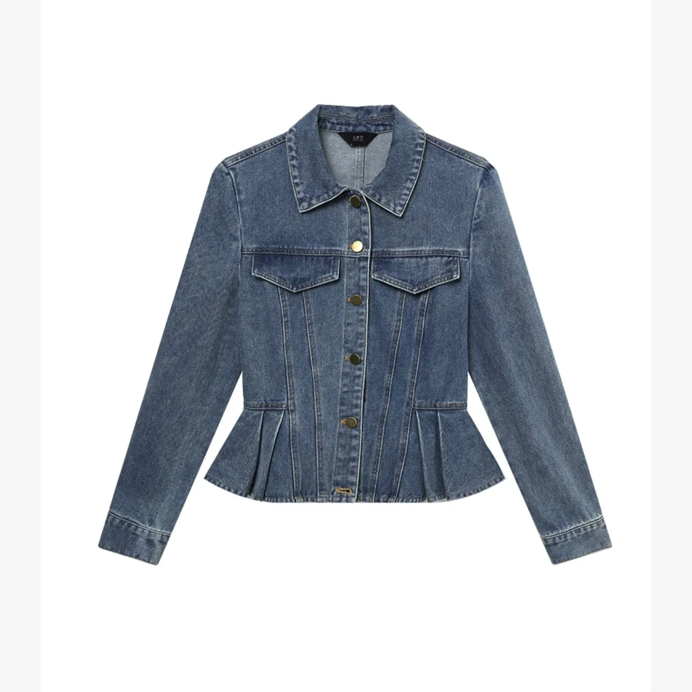 Lose lässige blaue Denim Irt Damen Long Sve Autumn New Sle Faionable Vielseitiges Top Loose Fit klassischer Kragen C...