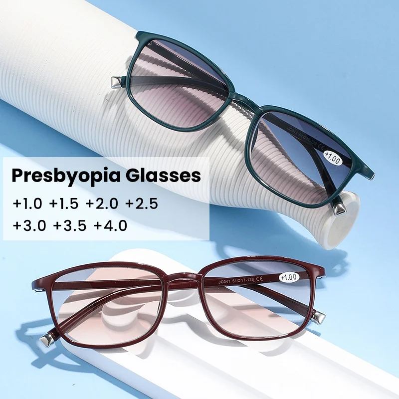 

Fashion Progressive Color Presbyopia Glasses Women's High-definition Sunshade Glasses Optical Prescription Eyewear +1.0 TO +4.0