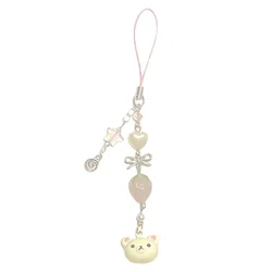 Bear Pendant Beaded Phone Charm Y2K Fairy Core Keychain