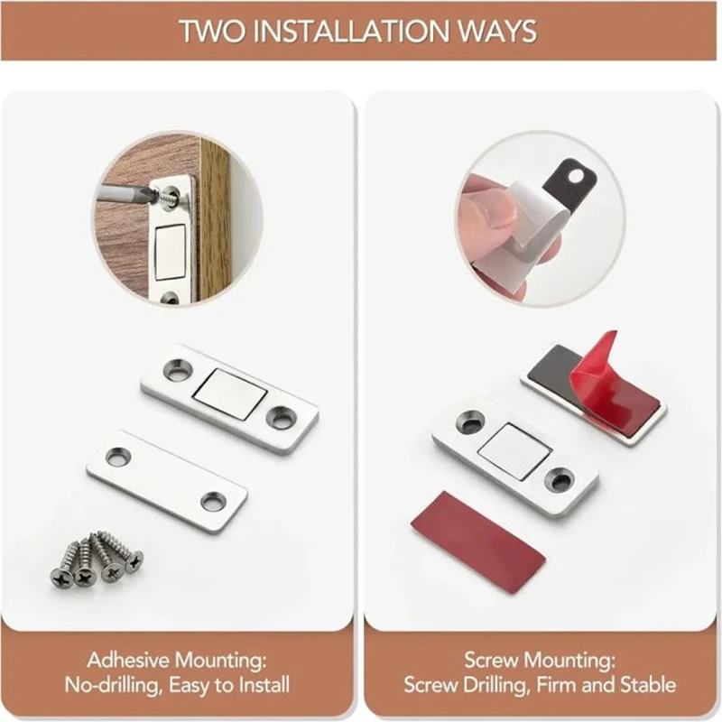 Magnetic Cabinet Catches Ultra Thin Door Strong Magnets Stopper Invisible Adhesive Drawer Magnet Lock for Kitchen Closet Closer image 3