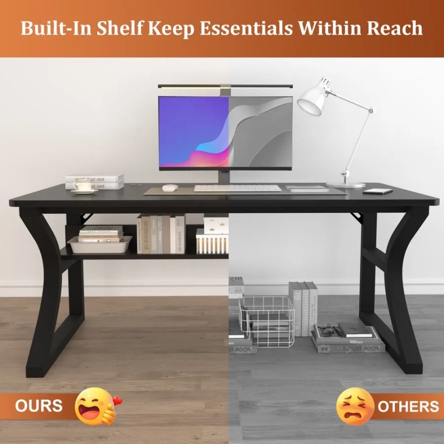 Scrivanie per computer Scrivania per computer extra larga da 47 pollici per giochi, studi e lavorare Stazione di scrittura perfetta per laptop con ampio spazio