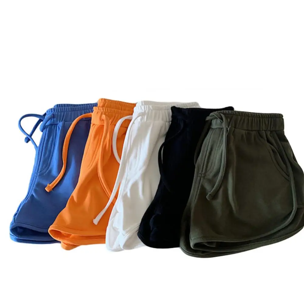 Drawstring Short High Waist Women Shorts Casual Solid Color Shorts Loose Pockets Running Shorts Home Running Shorts