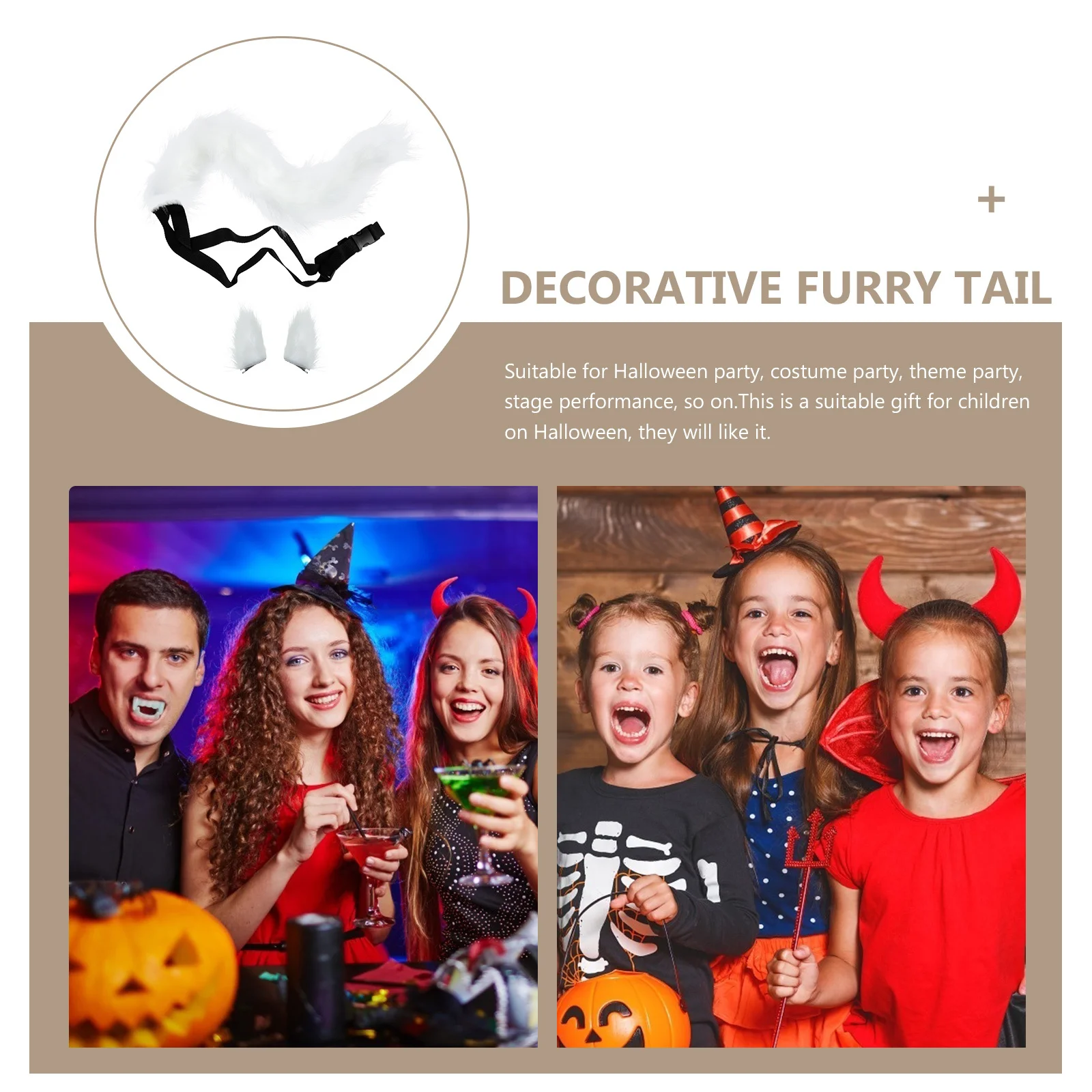 

1Set Cat Ear Tail Costume High Class Material Long Lasting Use Suitable Size Party Gathering Accessory Lovely Cosplay Ears