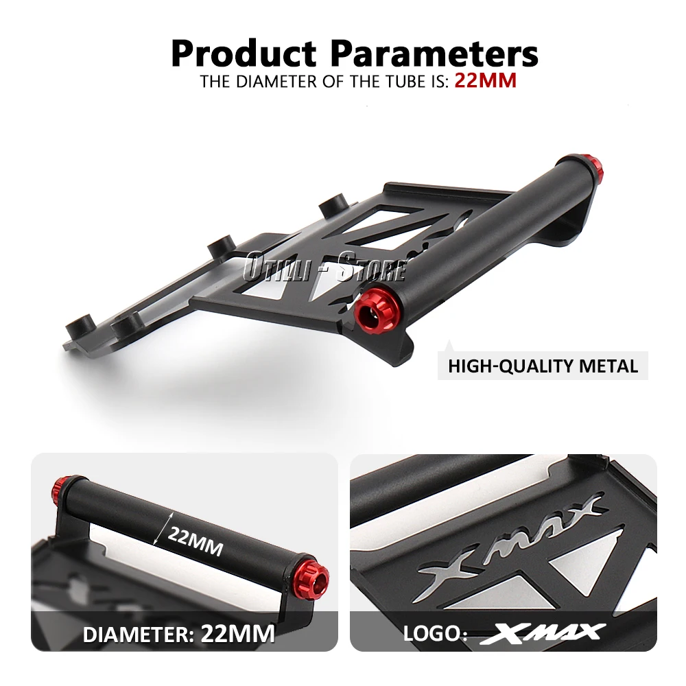 For Yamaha X-MAX 300 XMAX 300 XMAX300 2023 Motocycle Front Phone Holder 22MM Mobile Navigation GPS Bracket Stand Plate Support