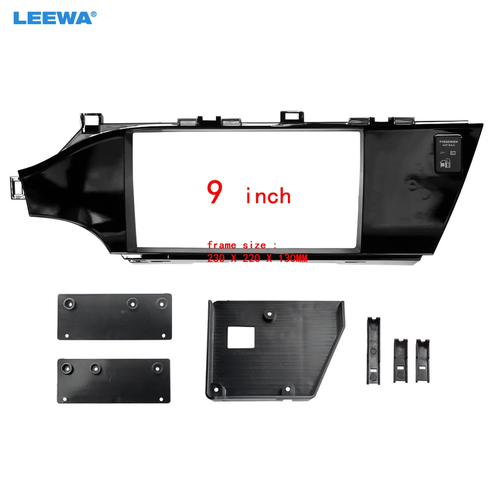 

LEEWA Car Audio 9-дюймовый головной блок с большим экраном, панель приборной панели, комплект рамки, адаптер для Toyota Avalon 2013 (левое колесо), рама приборной панели