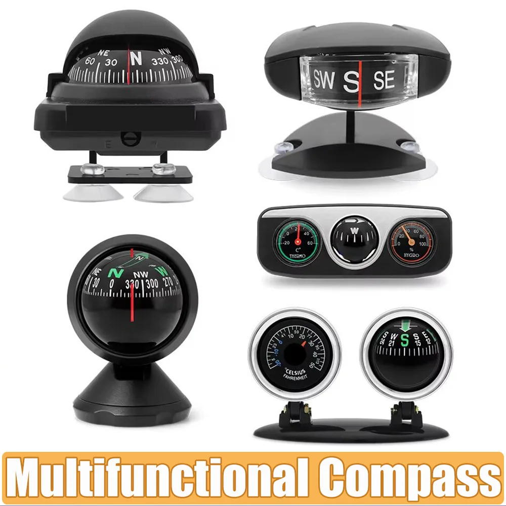 Multifunktionaler Kompass, tragbares kompaktes Navigationsgerät, universeller Outdoor-Kompass mit hoher Präzision für Auto, Boot, Moto, Fahrrad