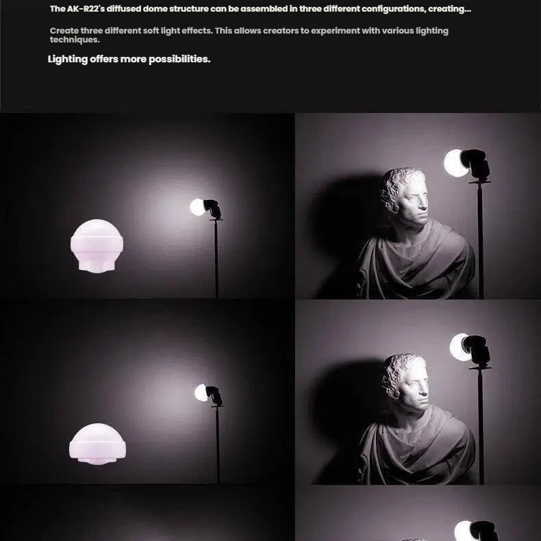 Suitable for Godox Shining Bull Flashlights V1, V1PRO, V100, AD100, Circular Lamp Heads, Silicone Diffuser Balls