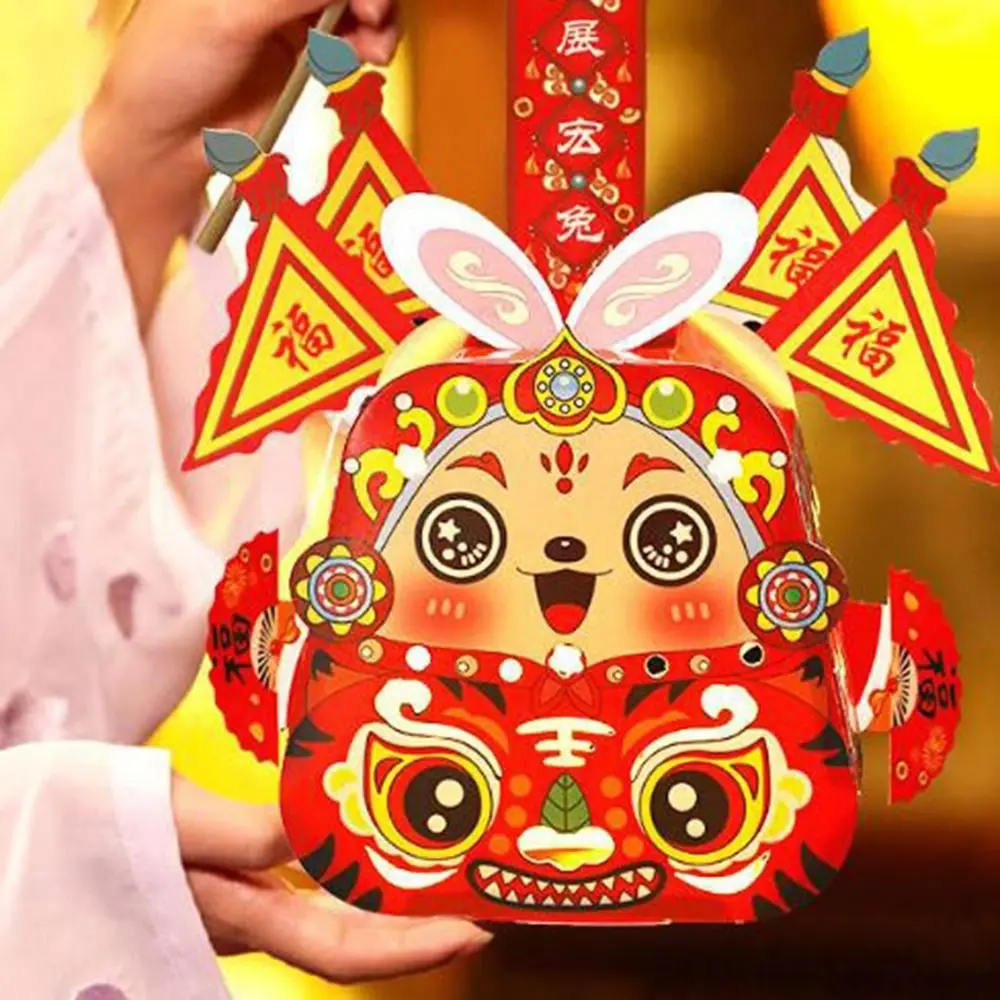

Cartoon Mid-Autumn Festival Lantern Handmade Glowing Handheld Rabbit Lantern DIY Material Package Chinese Style Rabbit Lantern
