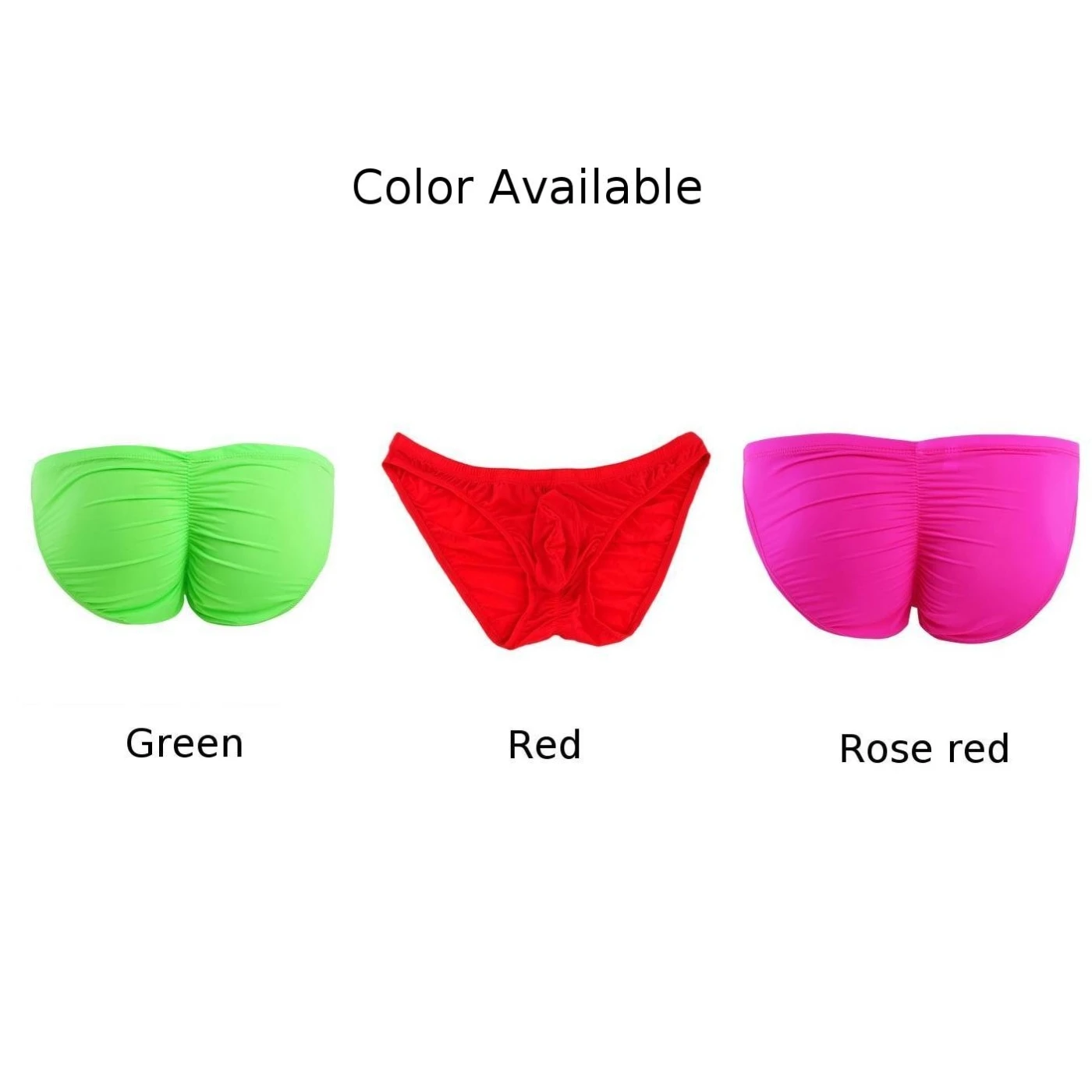 Men's Panties Ice Silk Briefs Bikini Underwear Stretch Ruched Back Thong Lingerie Gay Sissy Pouch Underpants Breathable Knickers - Image 6
