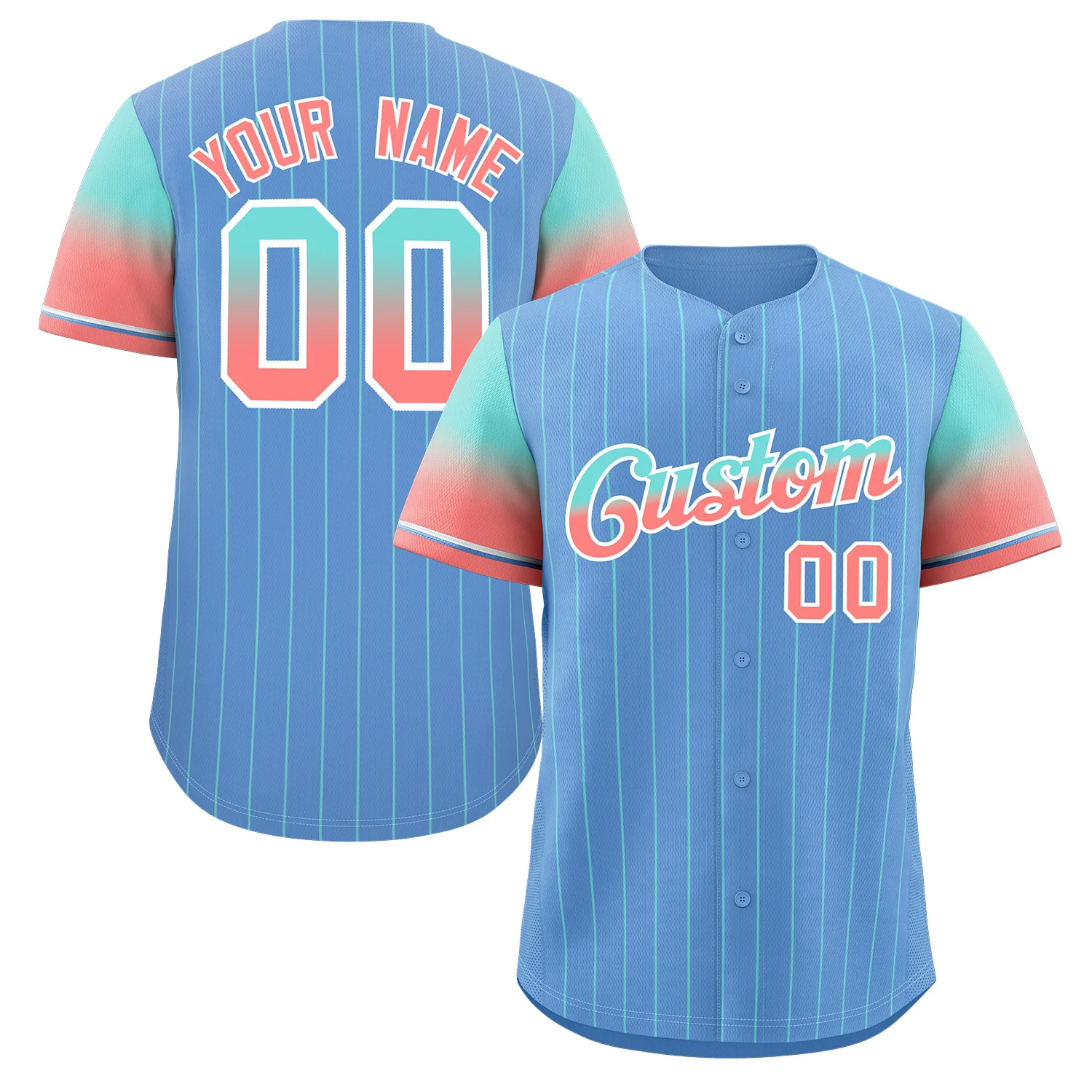 Personalzied Baseball Jersey Pinstripe Printed Team Name Number Sublimation Team Sportswear Baseball Shirt