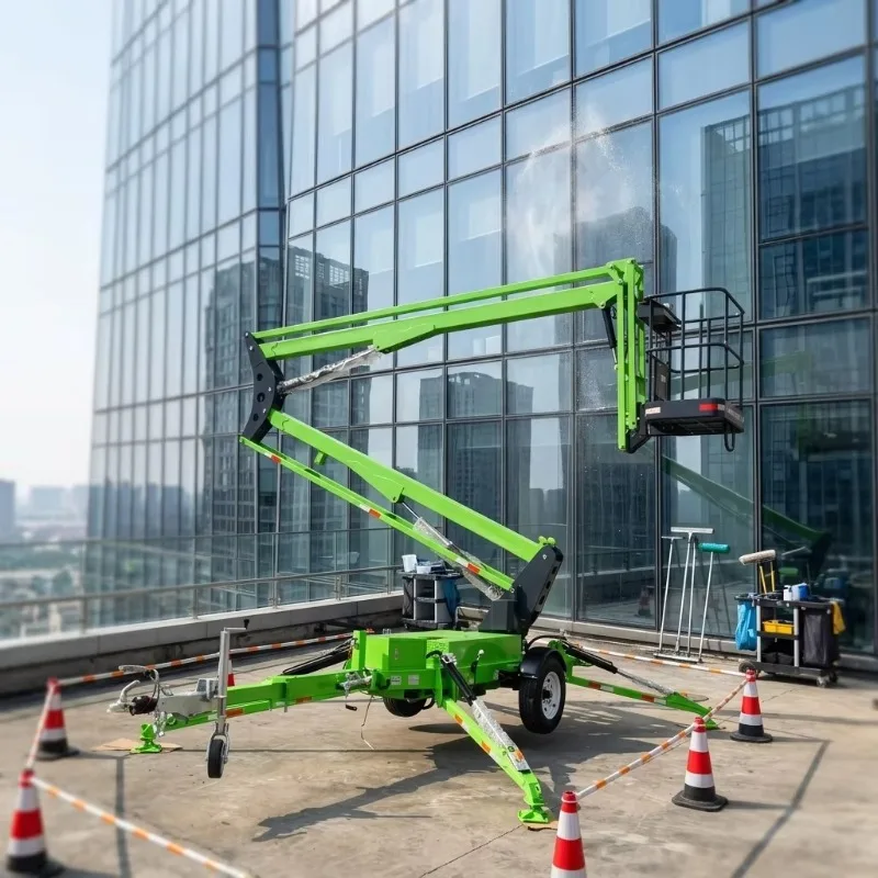 

Cherry Picker Towable Boom Lift Articulated Folding Telescopic Boom Aerial Platform EPA Engine Diesel/Electric 22m Max Height