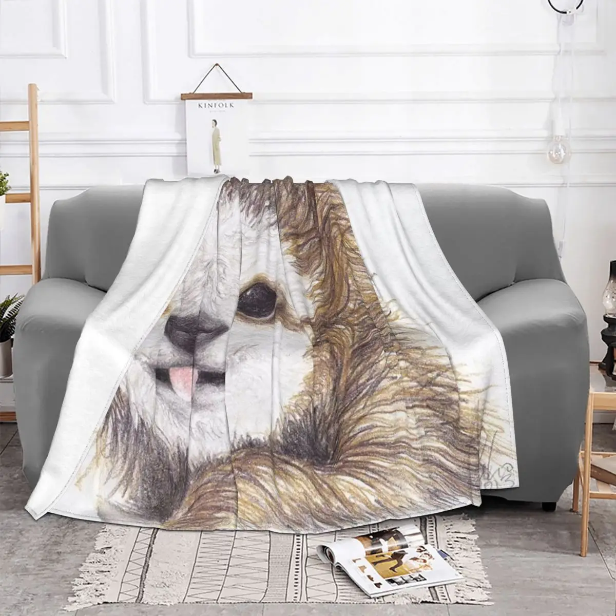 

Sloth Pattern Blankets Flannel Decoration Cute Animal Portable Lightweight Thin Throw Blanket for Bed Car Quilt