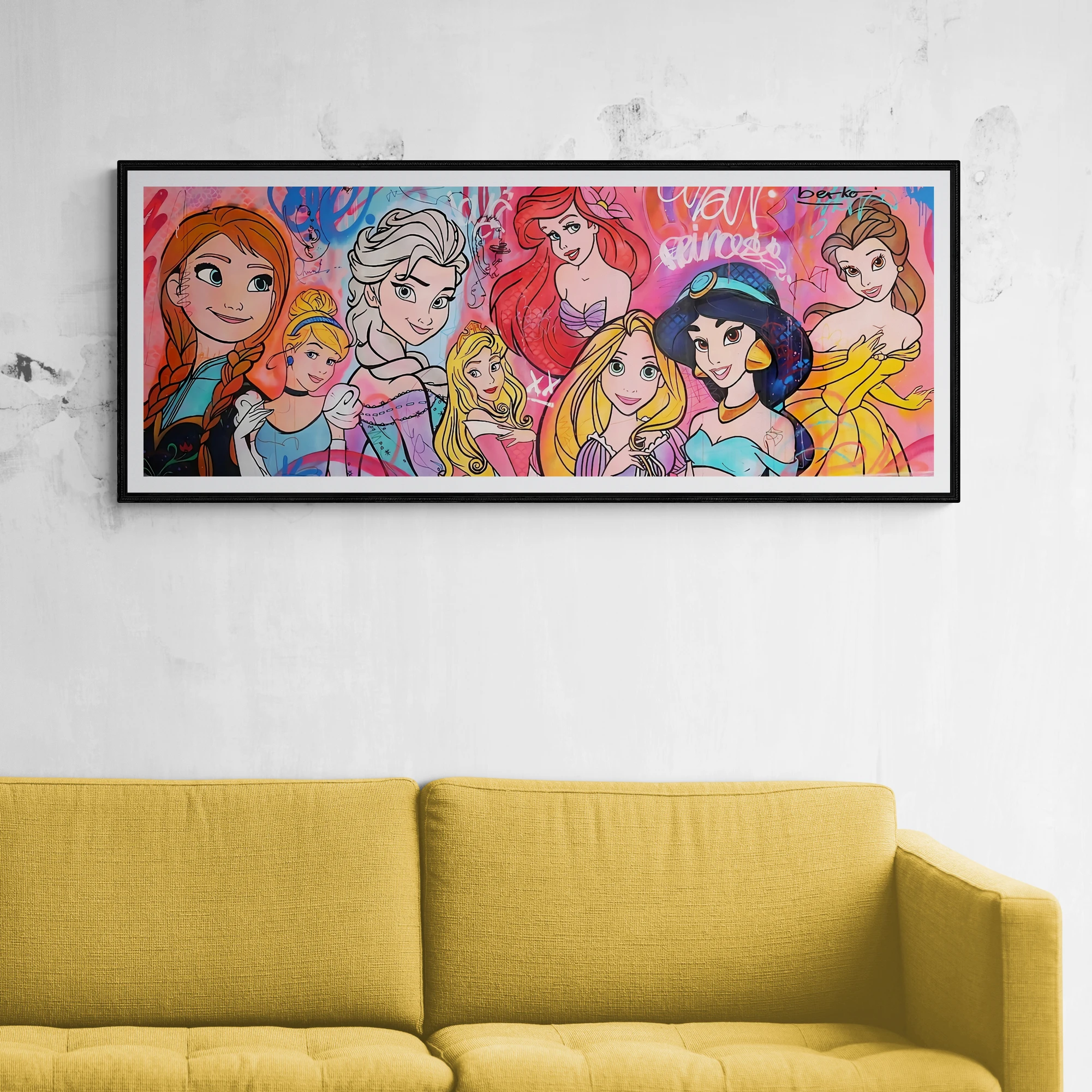 جميع ملصقات ومطبوعات الأميرات ، لوحة قماشية ، فن جداري ، ديكور منزلي ، غرفة معيشة ، أطفال #4